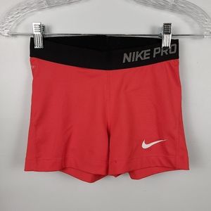 Nike Pro Shorts Red and Black Spandex